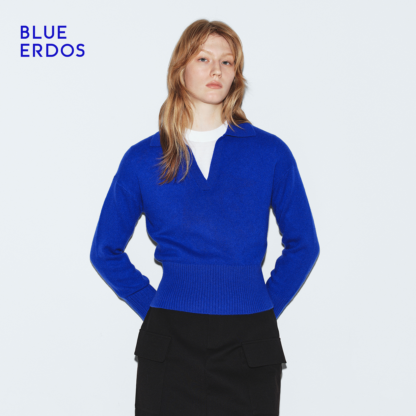 【新译经典羊绒】BLUE ERDOS25秋冬摩登复古山羊绒套衫女B2256A011