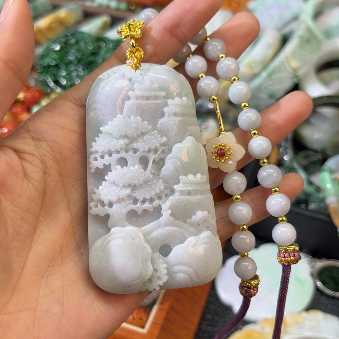 翡翠颈饰未镶嵌待编款