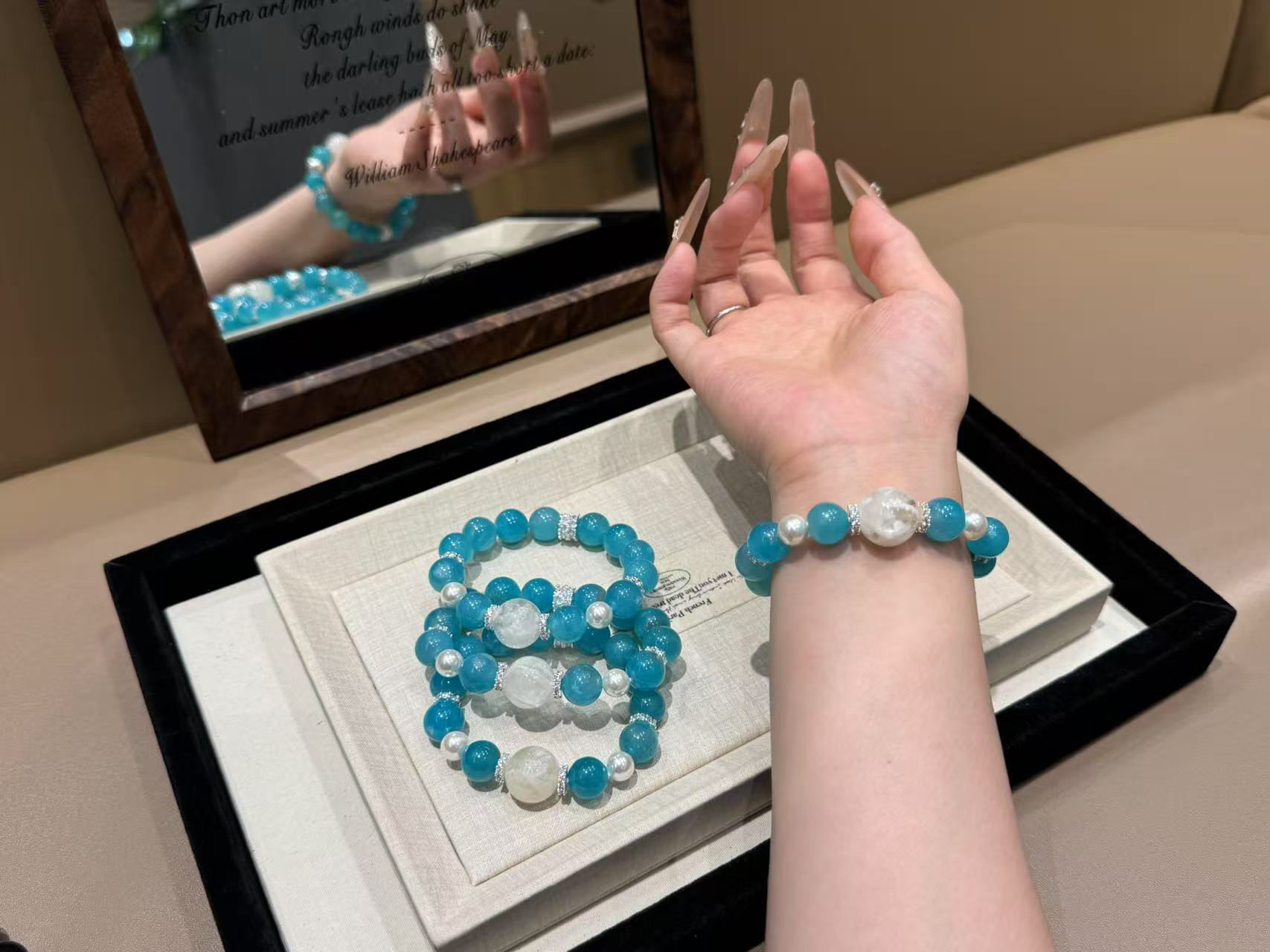 [柚金手作]12mm左右天河石 多样性发1