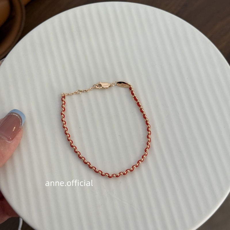 铜合金手链 圆珠编织小红绳手链【S308】