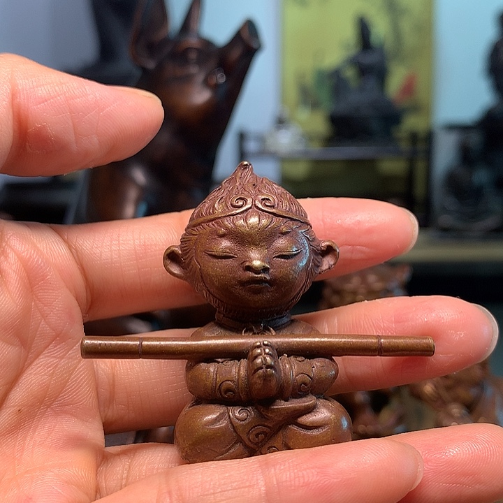 铜小孙悟空 茶宠 摆件