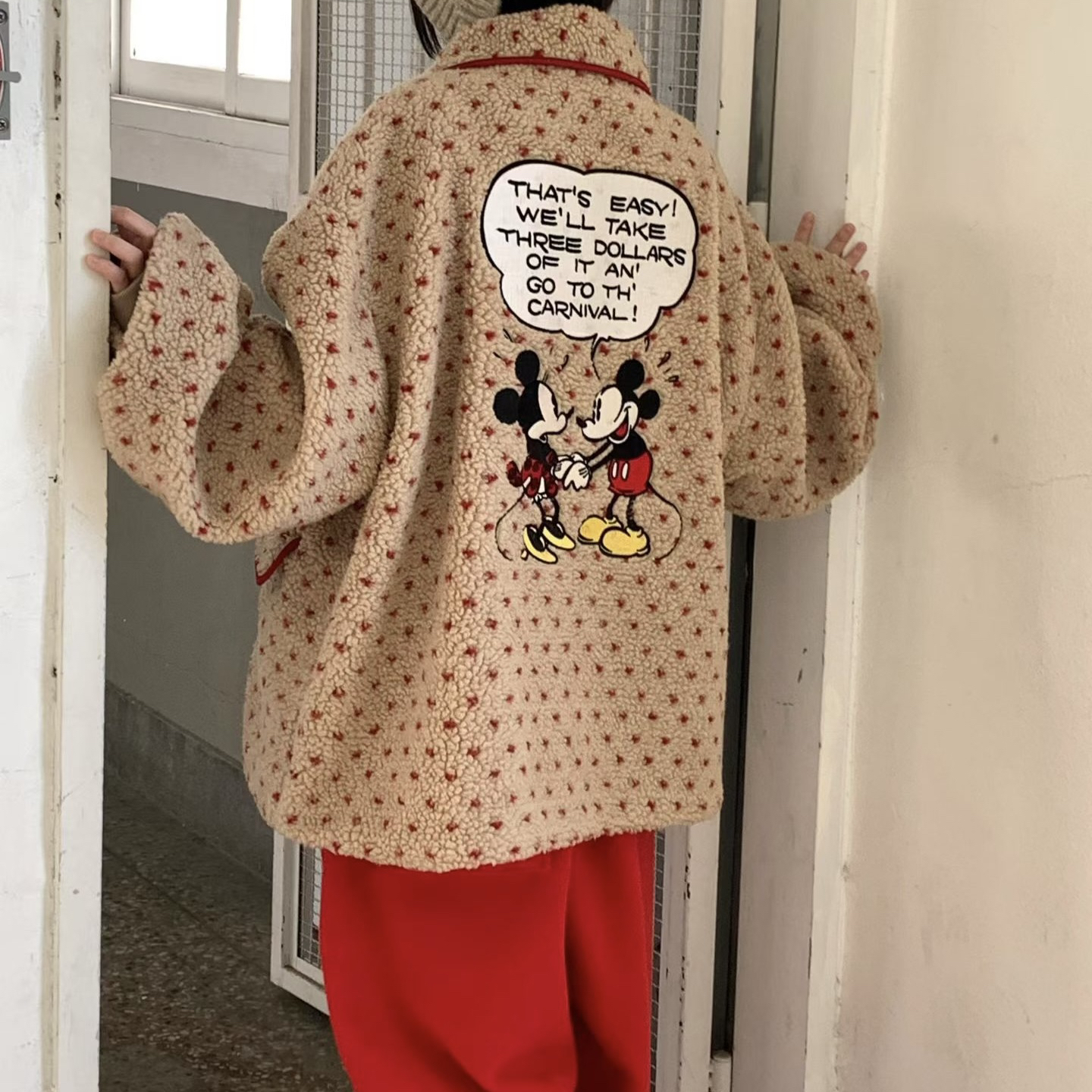 东大门正品摇粒绒卡通棉服外套