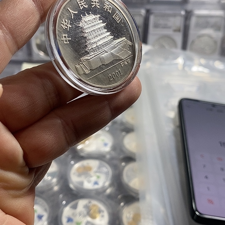 纯银瑕疵品无盒证特价01年彩银蛇一枚如图