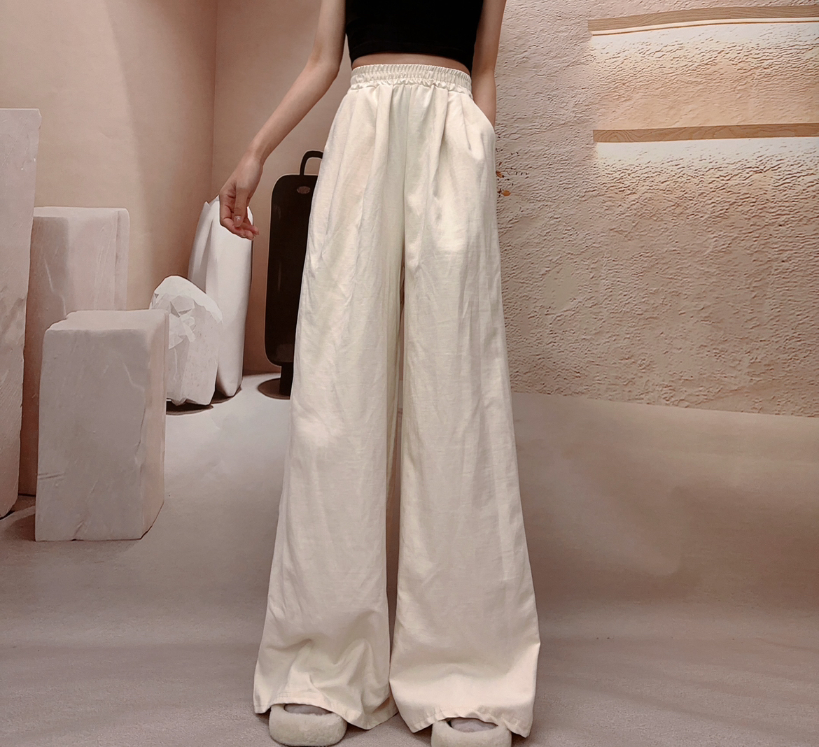 现代舞古典舞瑜伽裤日常铜氨绒自带裤兜春夏高腰直筒阔腿裤