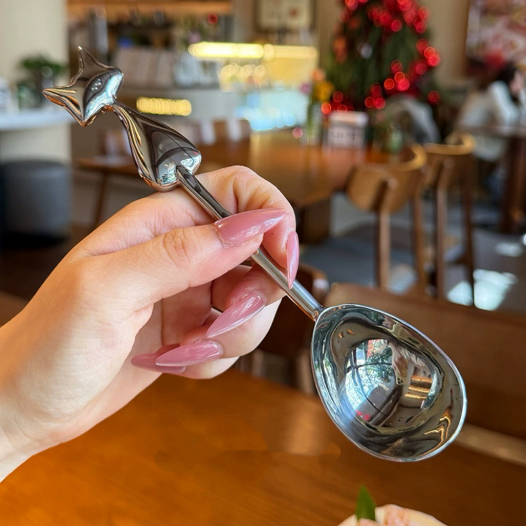 喵星人304不锈钢甜品勺小猫汤勺雪糕勺冰淇淋勺高颜值ins网红勺子