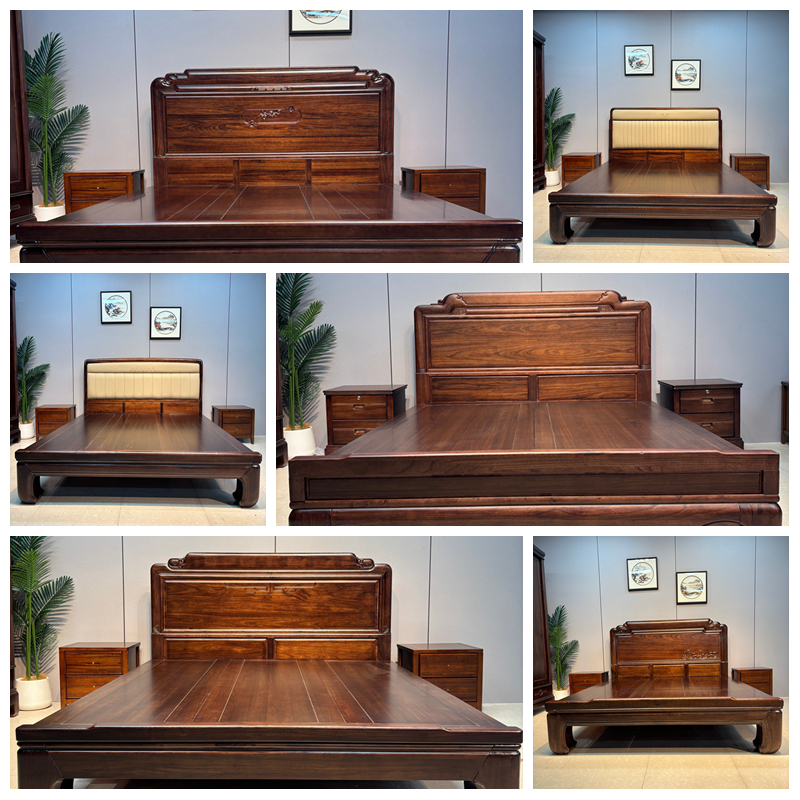 [专属链接]乌金木大脚床实木床婚床主卧床卧室床榫卯儿童床