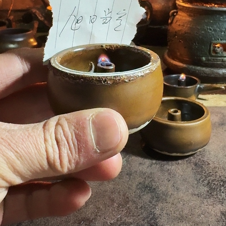 旭***空阿文手作温茶小油灯