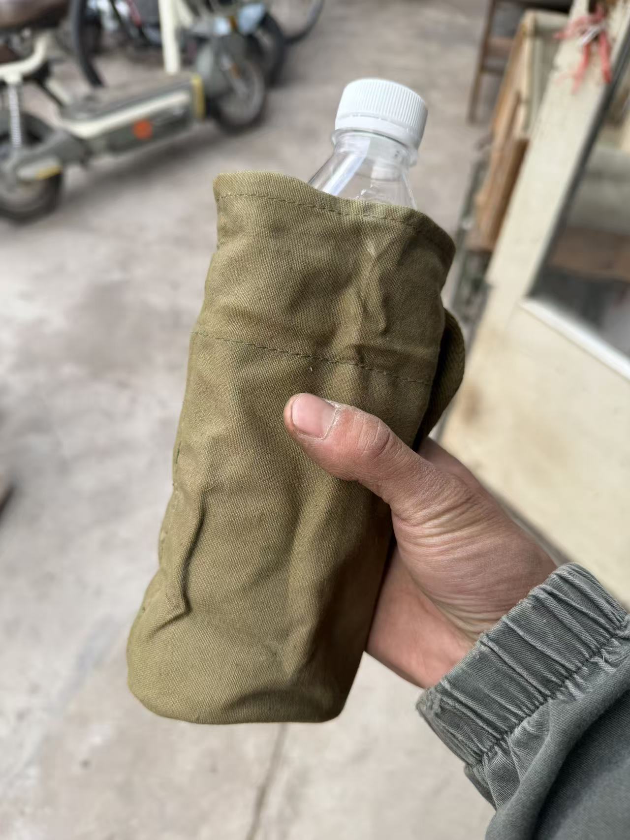 老物件 帆布套 水杯套
