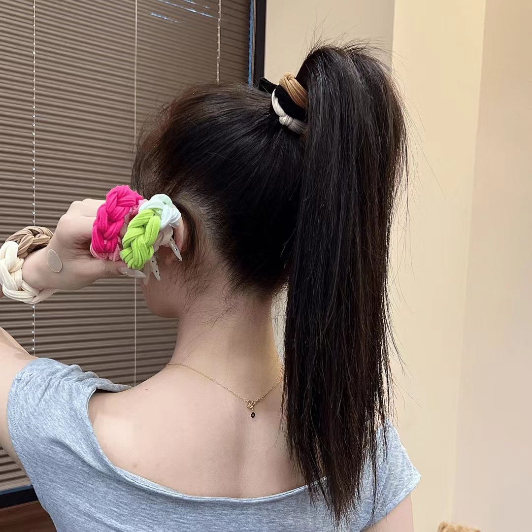 日韩女甜美风原创设计发圈发绳百搭ins欧若精灵风加粗简约高弹力