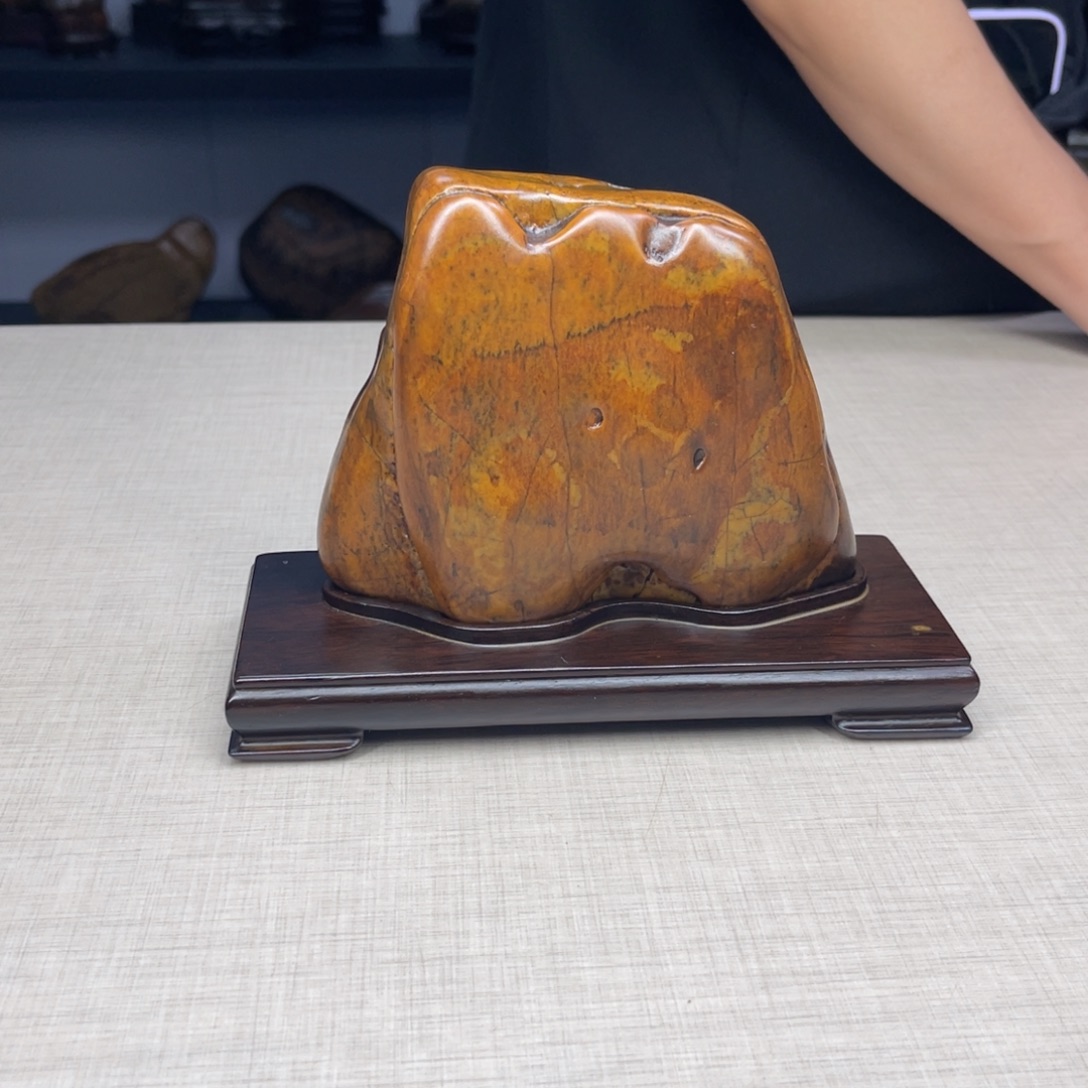 石材广西大化彩玉石配底座