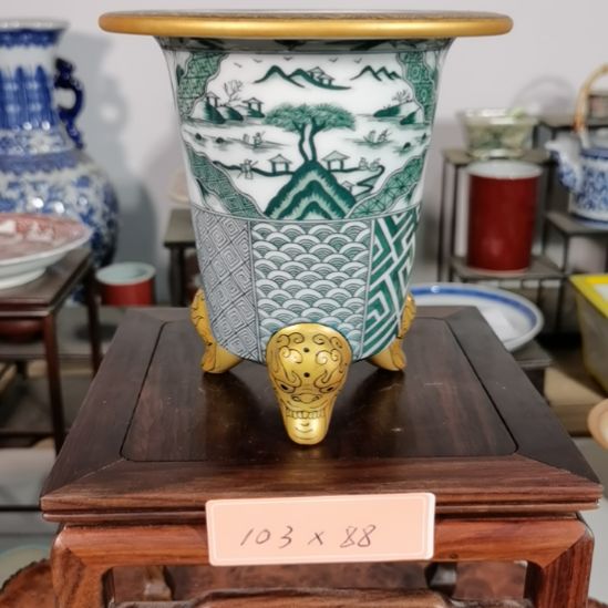 *****手工手绘釉盆大徳堂