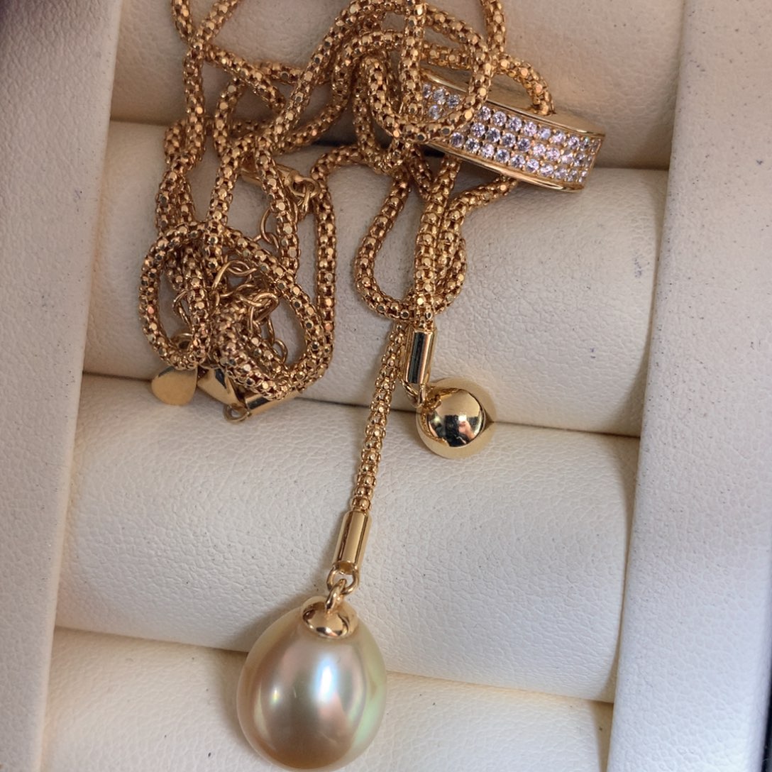 海水珍珠银S925镶嵌颈饰