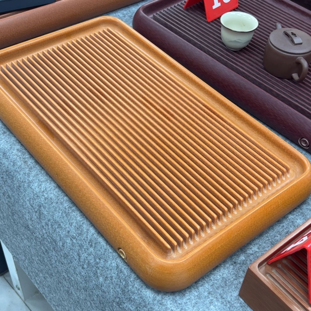 花***_大橙金龙鳞纹50×30×5cm素盘精工纯打磨无油无漆无蜡