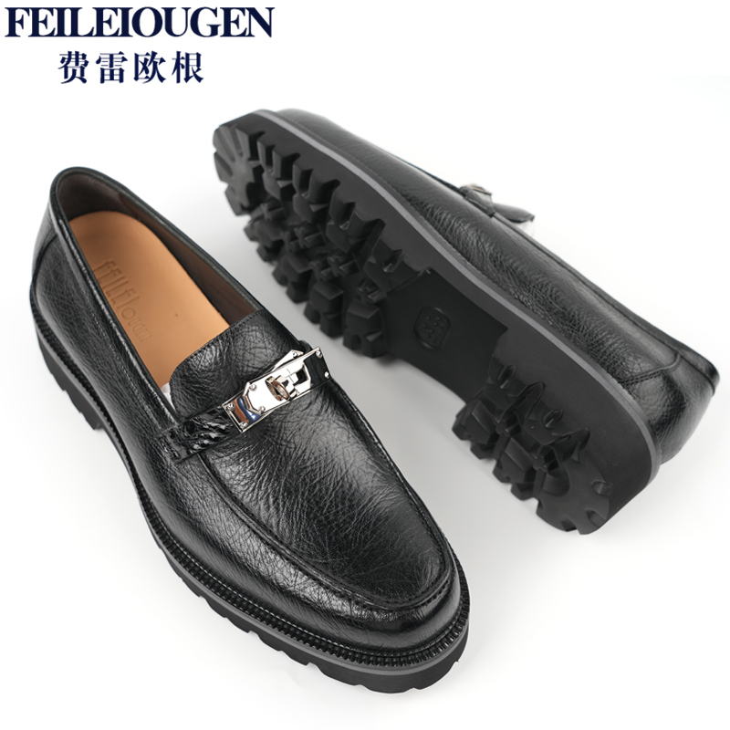 野马皮休闲时尚扣乐福男鞋 32803