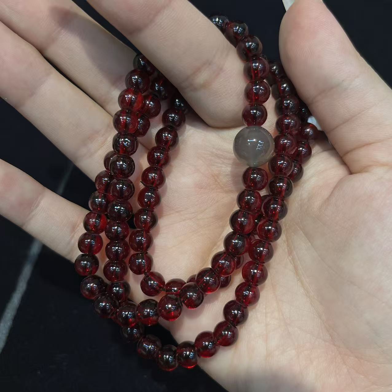 铜合金琉璃手链 七贤斋文玩手串双圈【无礼盒】@@YS1746