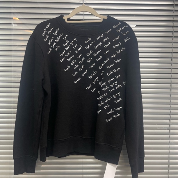 99新 FENDI/芬迪 黑色字母logo毛衣/46码/E00706
