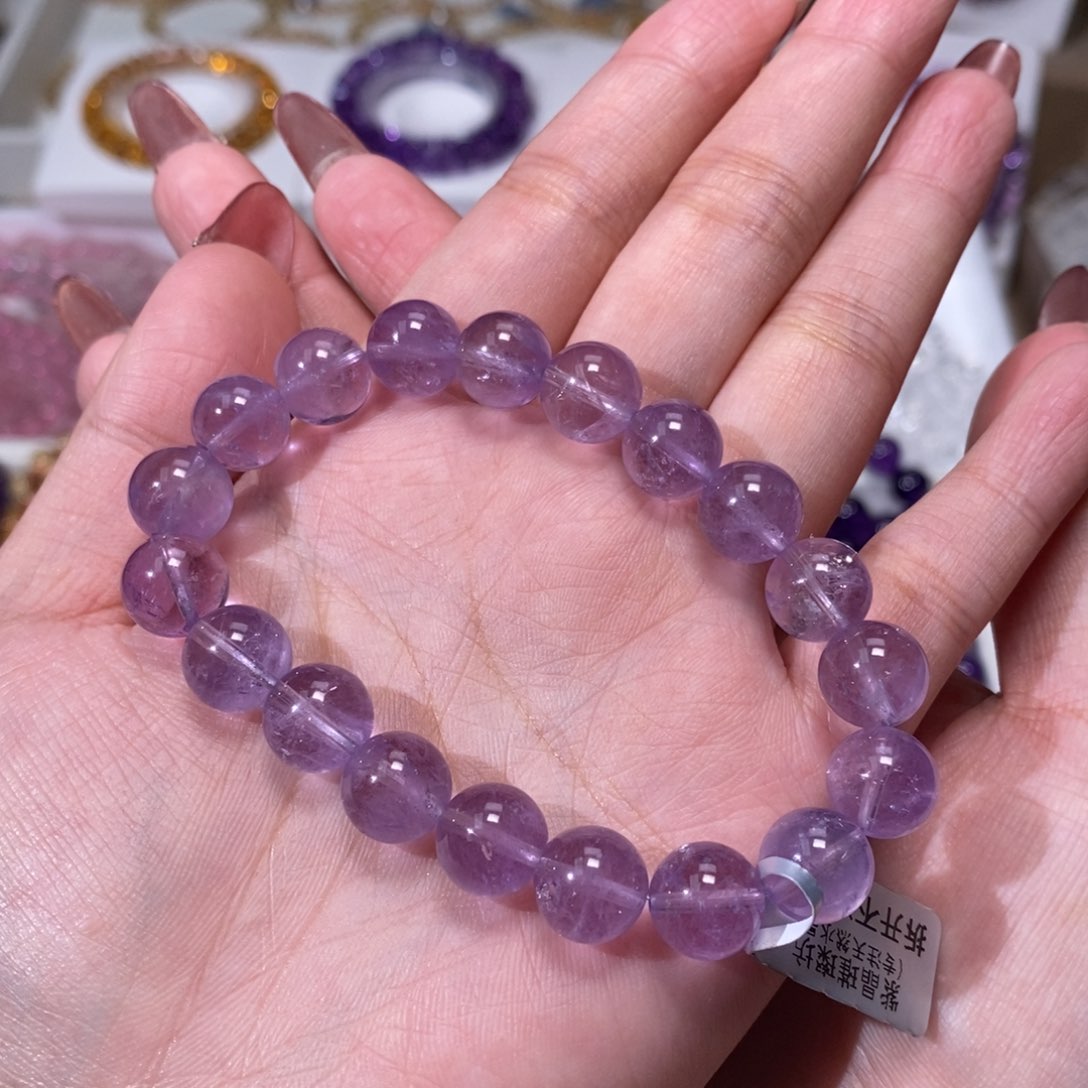 紫晶手链未镶嵌紫兔毛10m