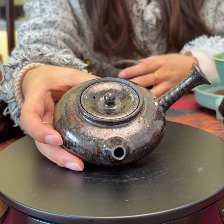 黑砂侧把壶 传统茶器作品