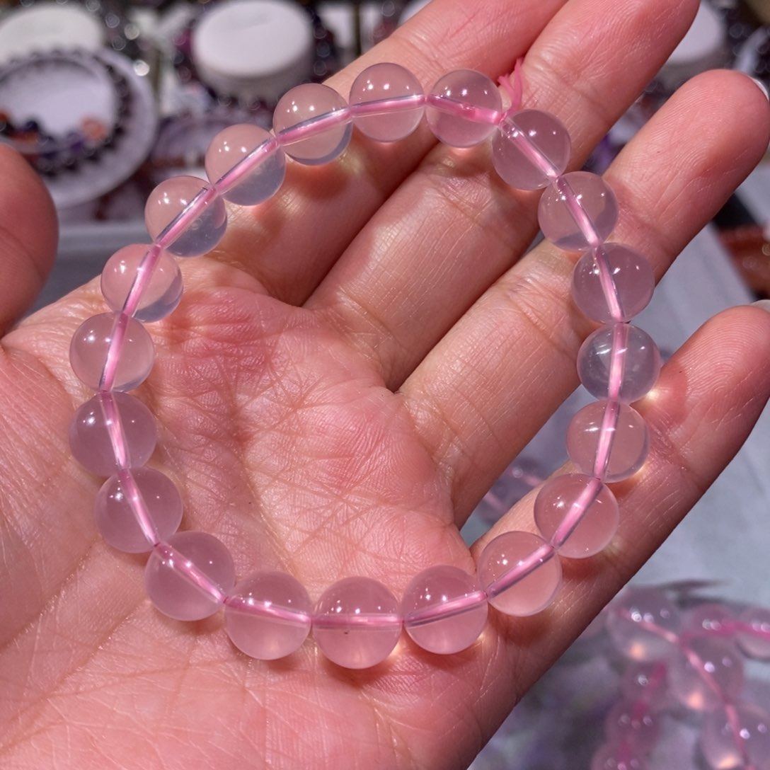 水晶手链未镶嵌涵*粉晶9+