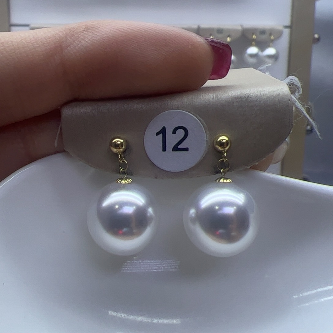 淡水珍珠耳饰18K金镶嵌