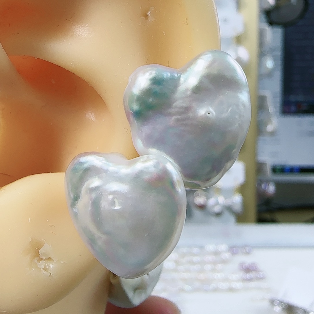 淡水珍珠耳钉（特价有瑕）银S925镶嵌