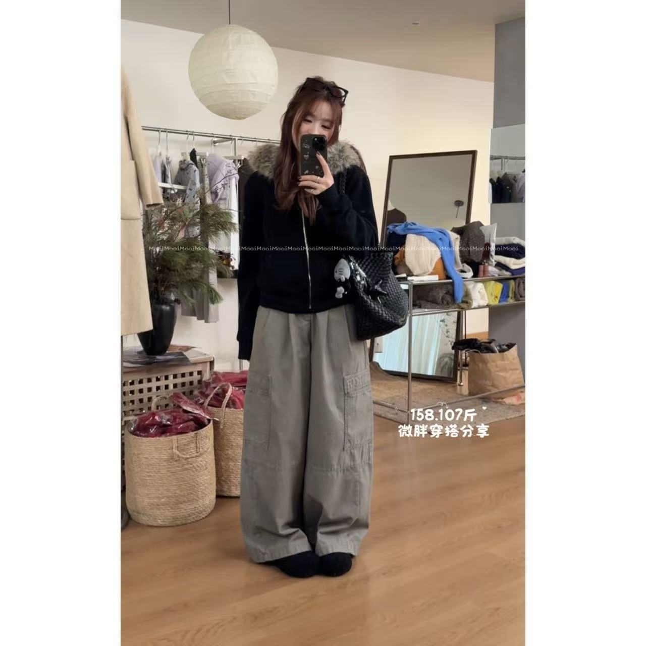 【mooi】'曼陀罗'秋冬新款韩版ins风小众设计感毛领加绒卫衣外套