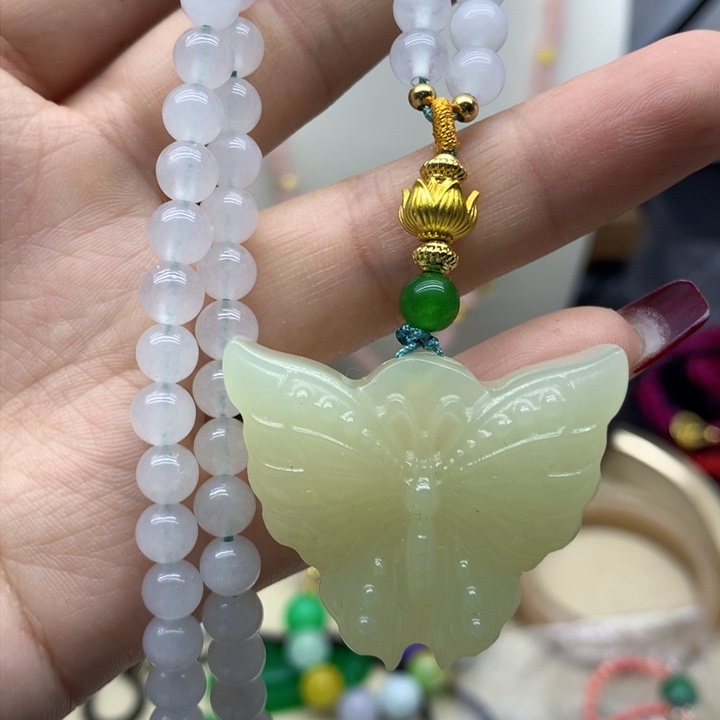 玛瑙/玉髓颈饰合金吊坠