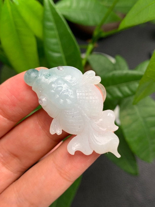 天然缅甸翡翠A货毛货鱼