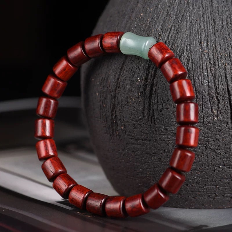 血檀0.8直切珠竹节手串1005.