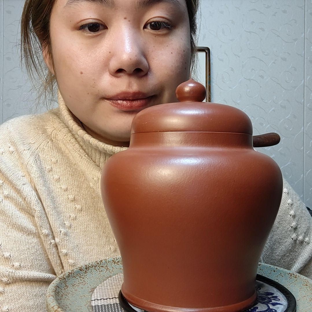 朱泥茶叶罐大红袍半斤