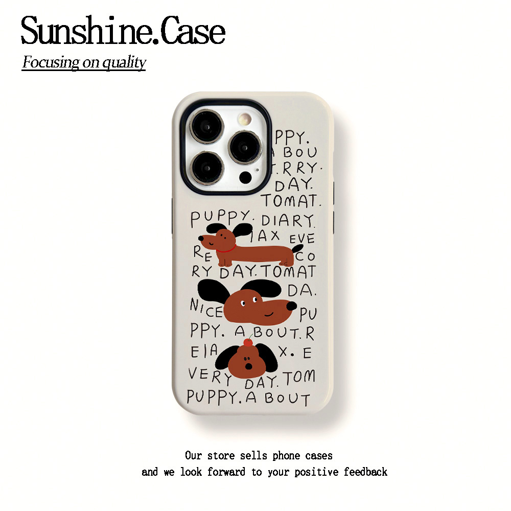 菲林二合一适用苹果华为vivo小米oppo手机壳英文狗头15PRO/14