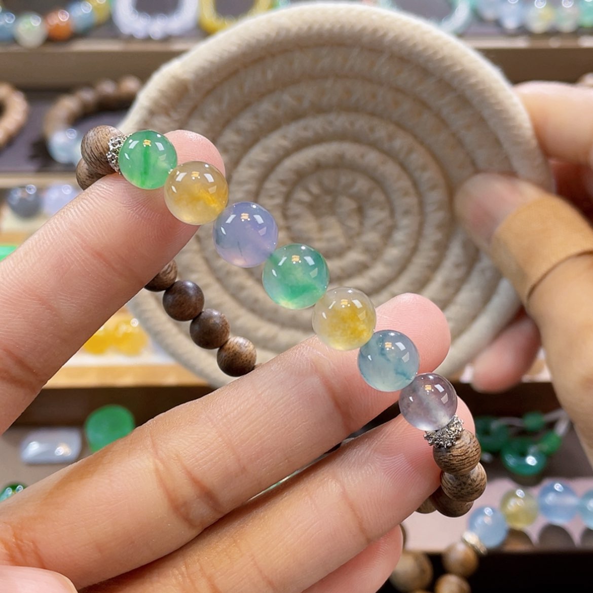 【闪购商品】未镶嵌手链翡翠卡8-9+多宝