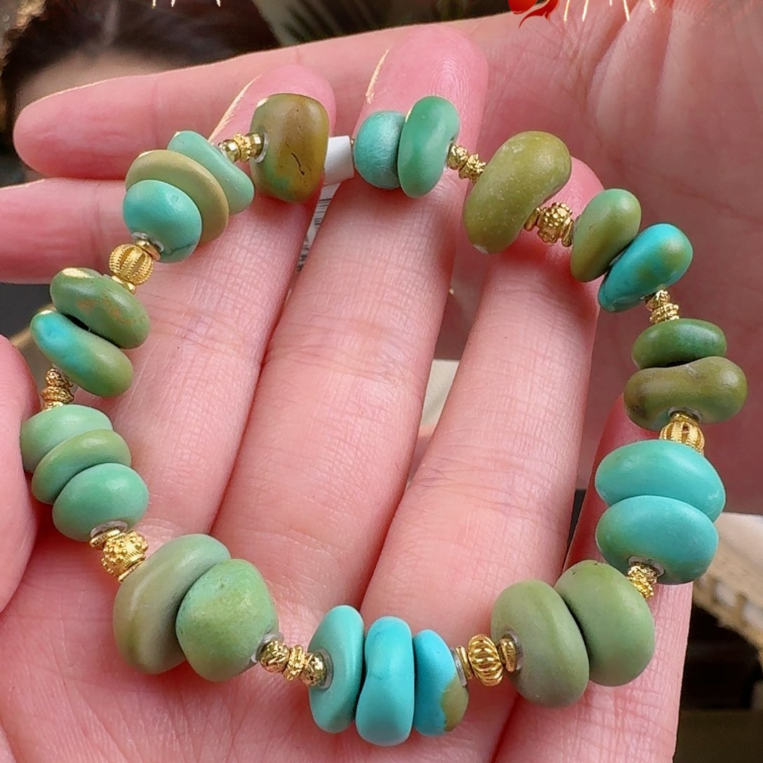 绿松石珠宝奇石18K金镶嵌