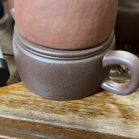 紫砂茶壶用****0天清暗干色汉瓦加杯子