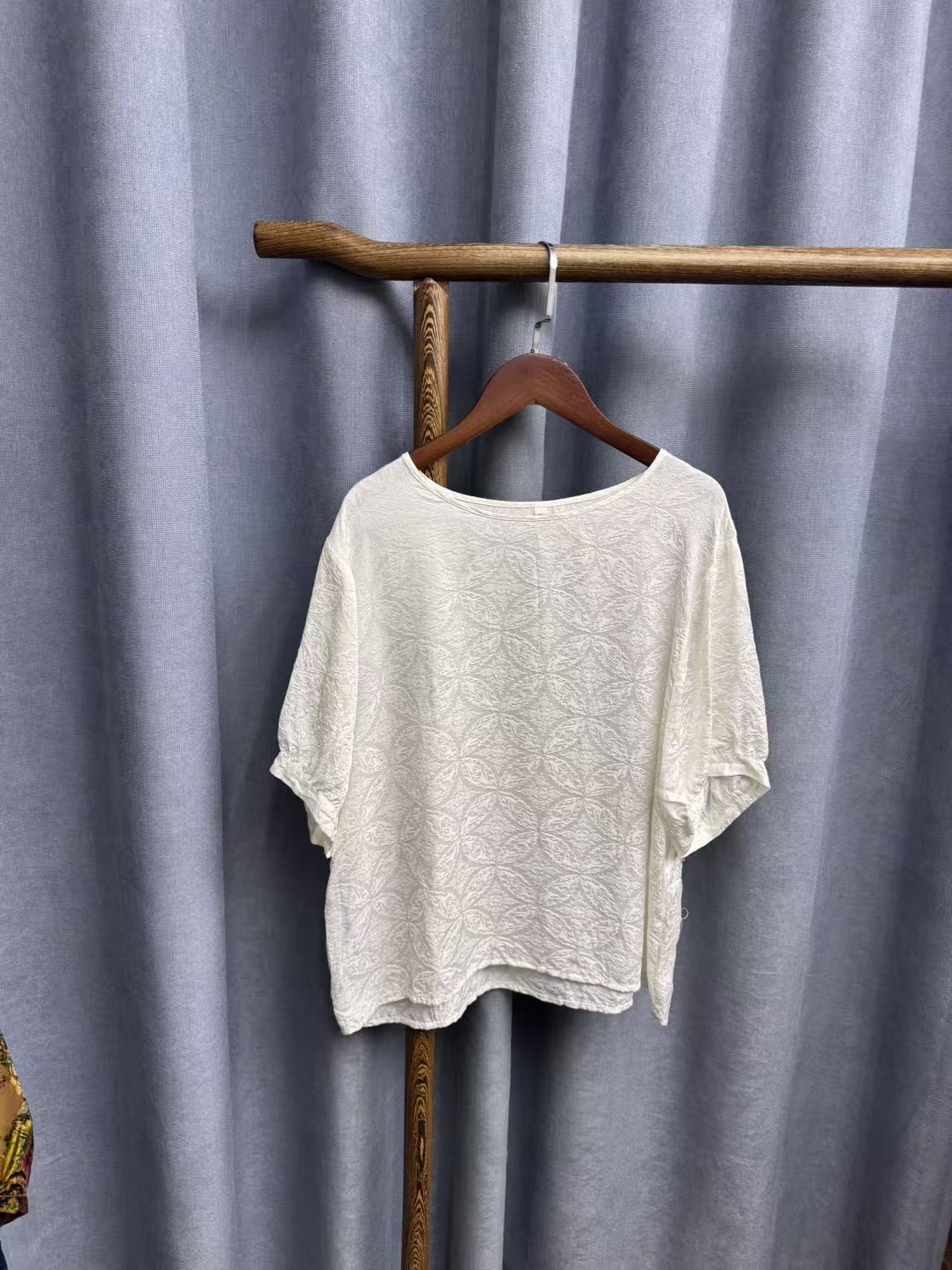 （微瑕疵）夏季新款简约百搭桑蚕丝短袖上衣女V10