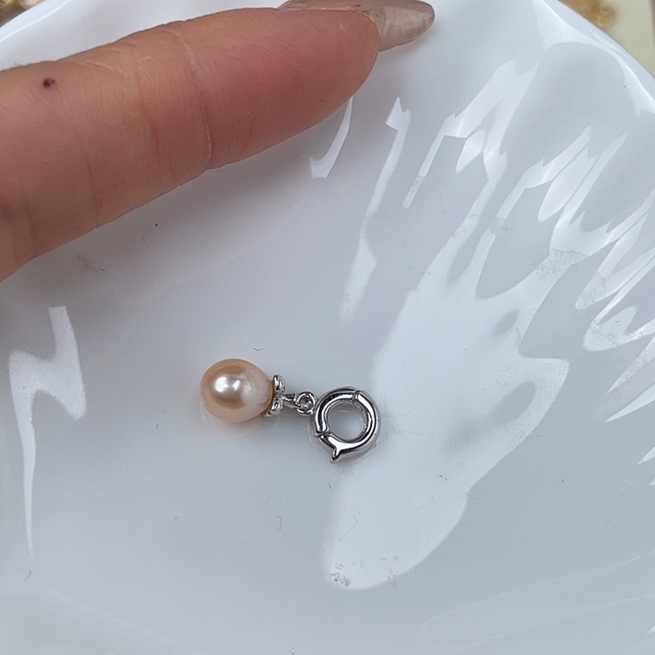淡水珍珠吊坠(不含链)银S925镶嵌