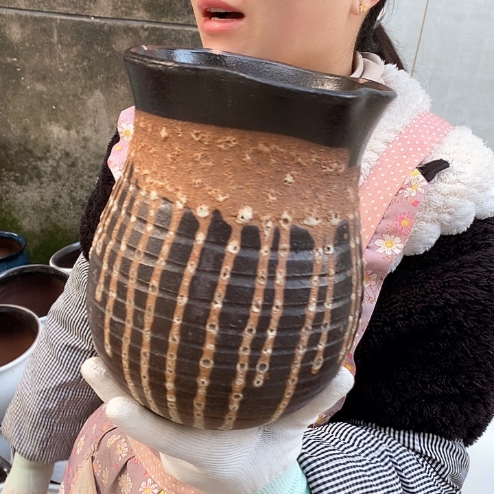 紫砂花盆瑕疵口15高20