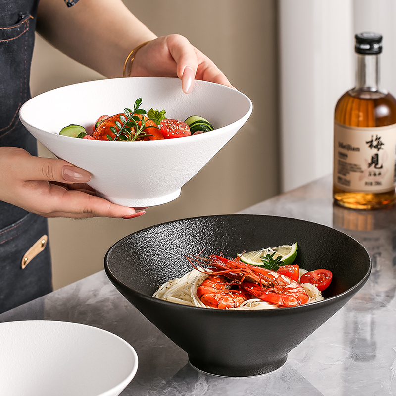 日式拉面碗斗笠碗个人专用大饭碗家用2025新款高级感餐具陶瓷汤碗