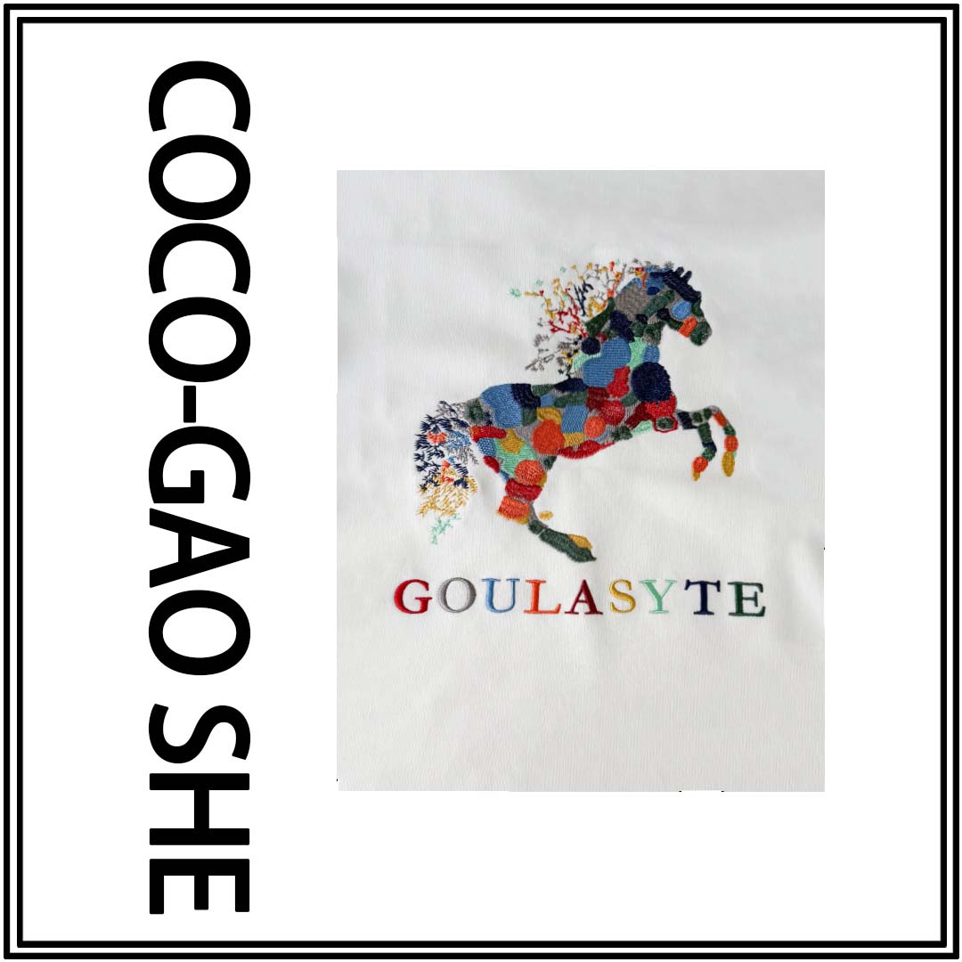 【31号链接-美式潮牌奔腾彩马】夏天重磅潮牌短袖圆领休闲T恤1074