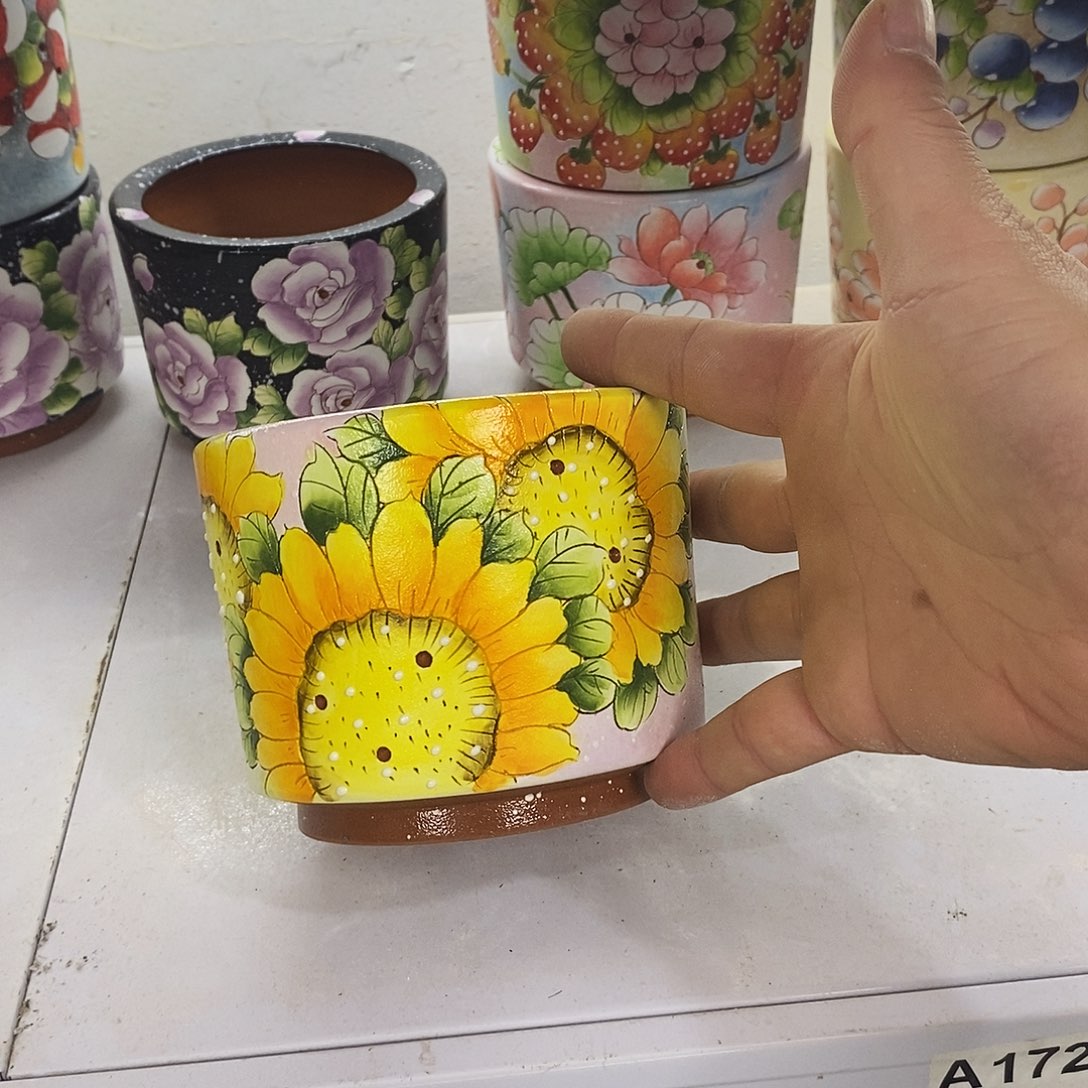 花盆紫砂手绘花盆满28包邮