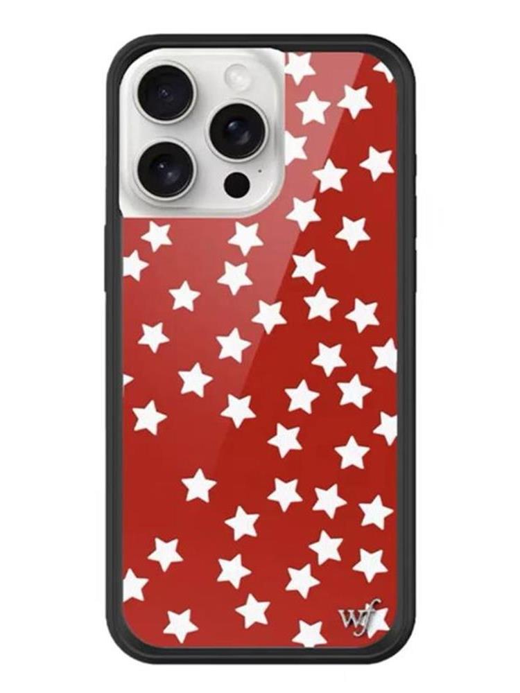 Wildf张思捷同款时尚红底五角星黑框【防摔】手机壳适用苹果16/13