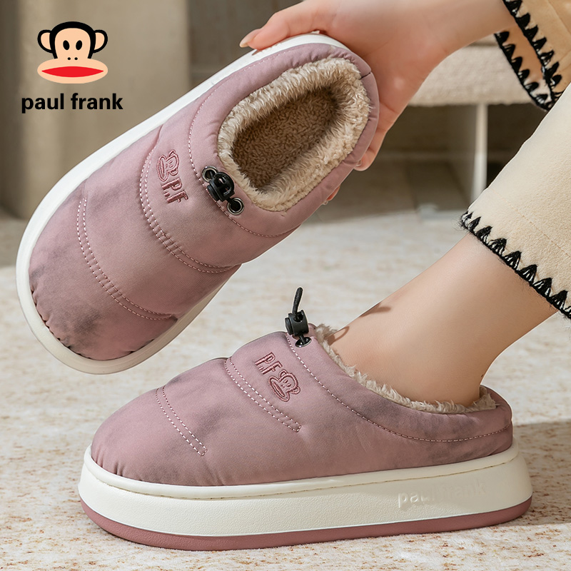 大嘴猴棉拖鞋女士全包跟保暖加厚毛绒可伸缩微防水月子鞋加绒棉鞋