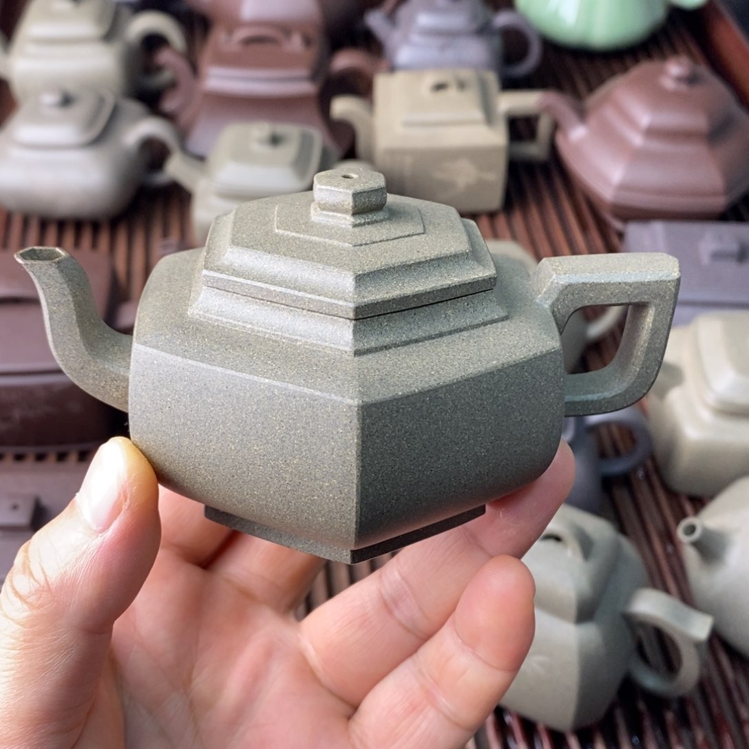 紫砂茶壶猴*青段六方雪华140cc微瑕处理