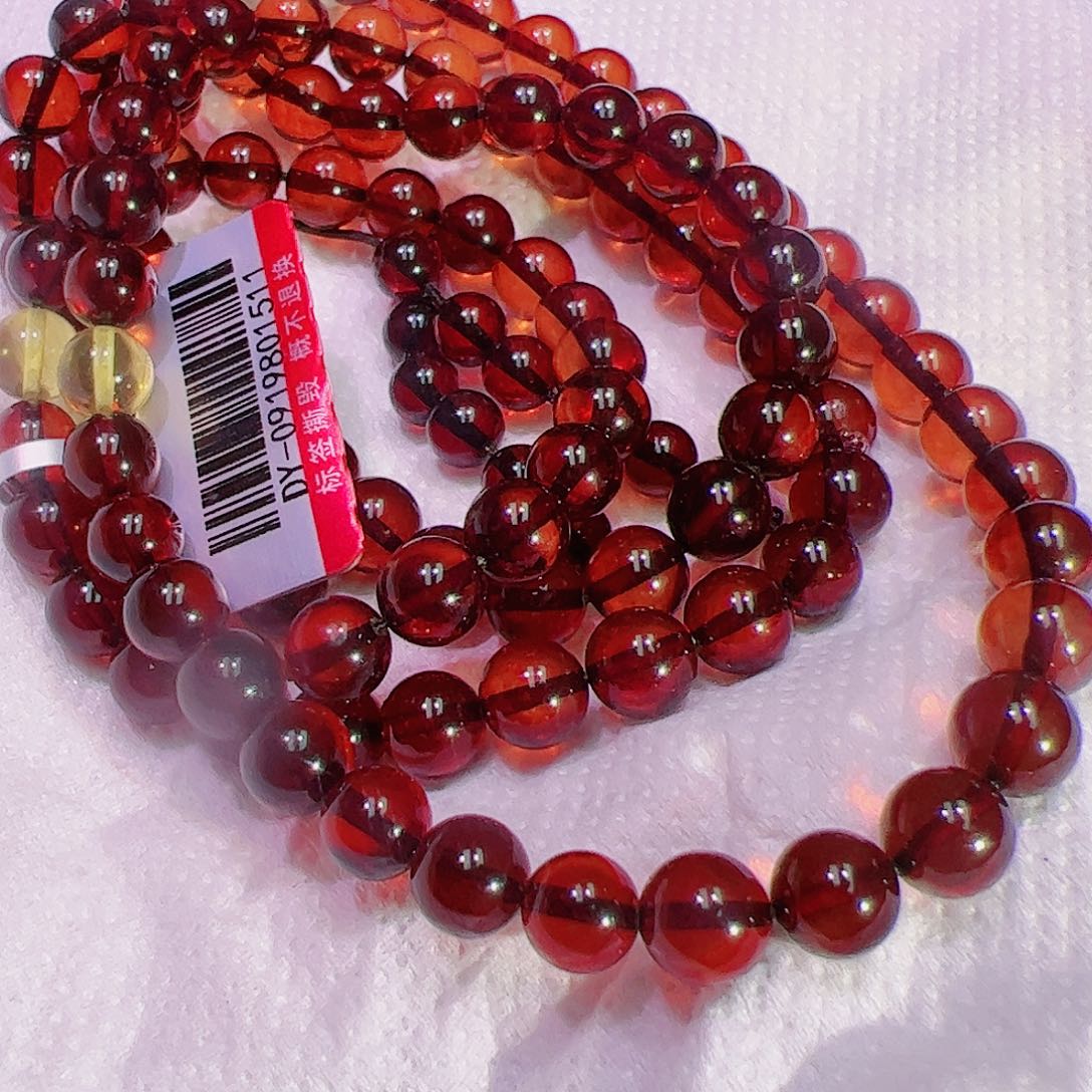 血珀裸石未镶嵌手链