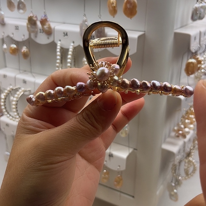 淡水珍珠发夹未镶嵌