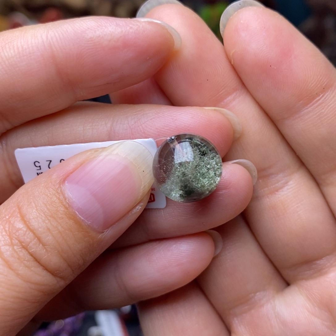 水晶A018绿幽灵单珠12m未镶嵌E****e