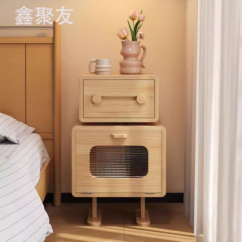 实木机器人床头柜创意设计卧室储物柜客厅收纳边柜