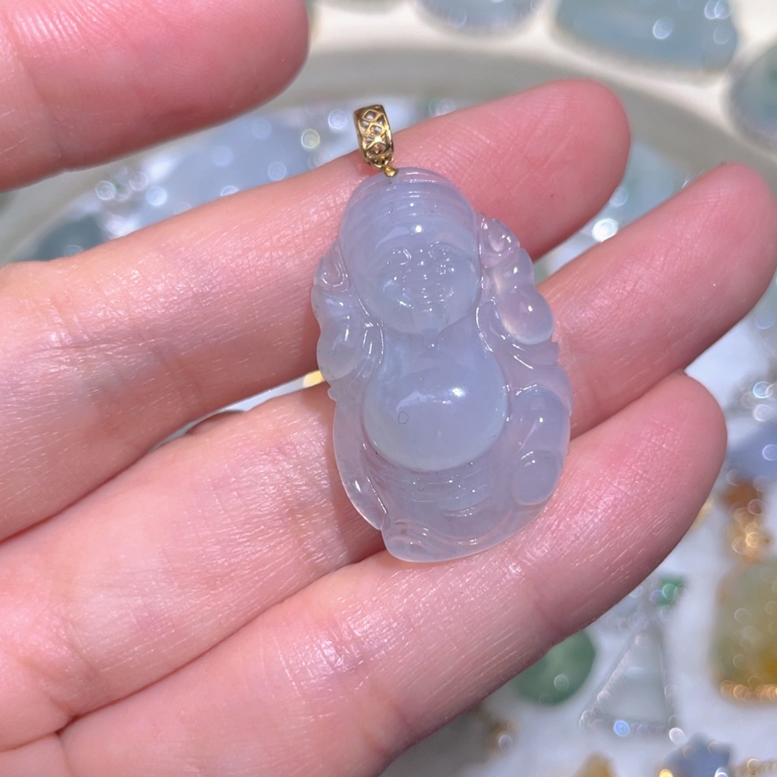 翡翠颈饰18K金镶嵌翡翠