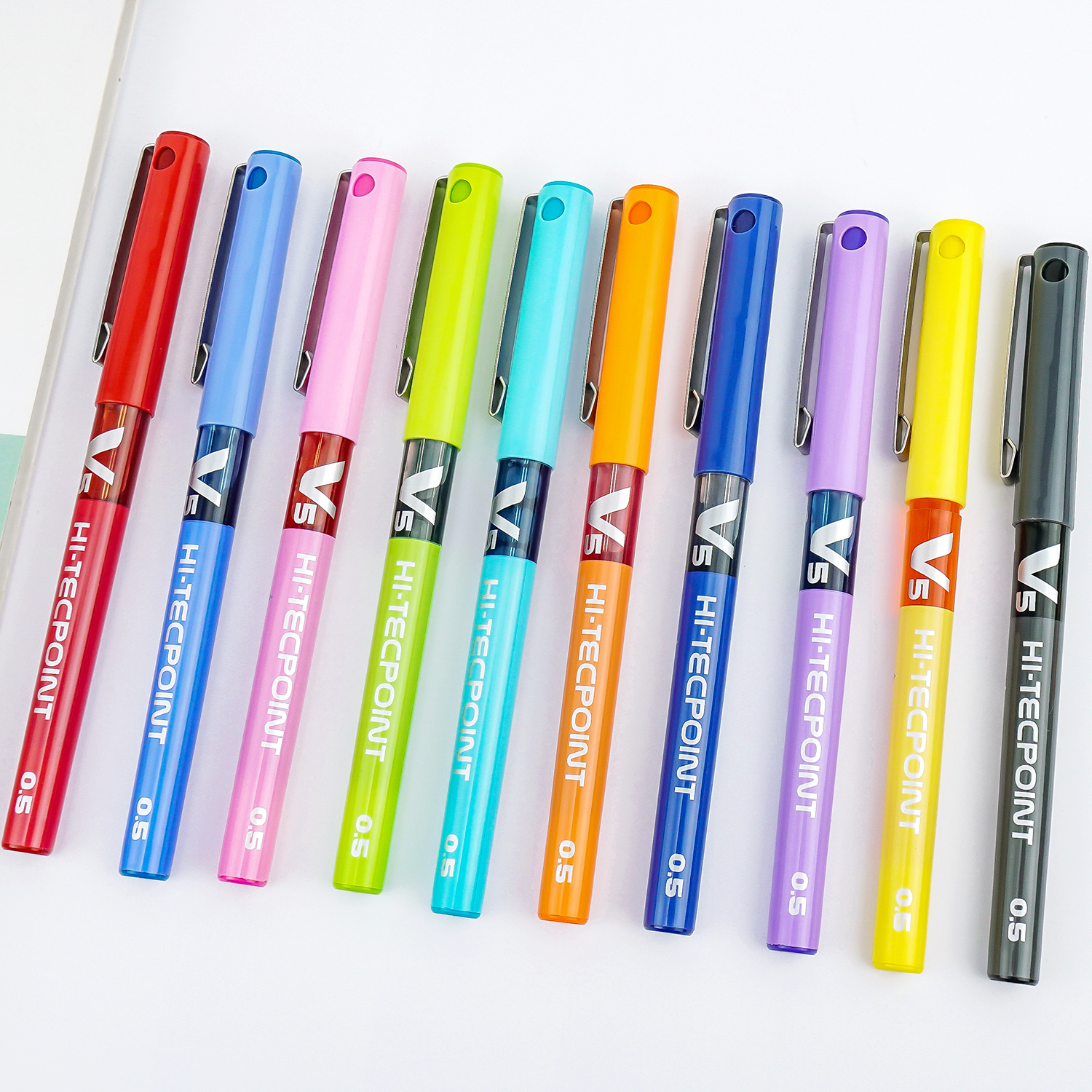 直播间专享百乐液式走珠笔BX-V5全针管0.5考试用黑色水笔彩色办公