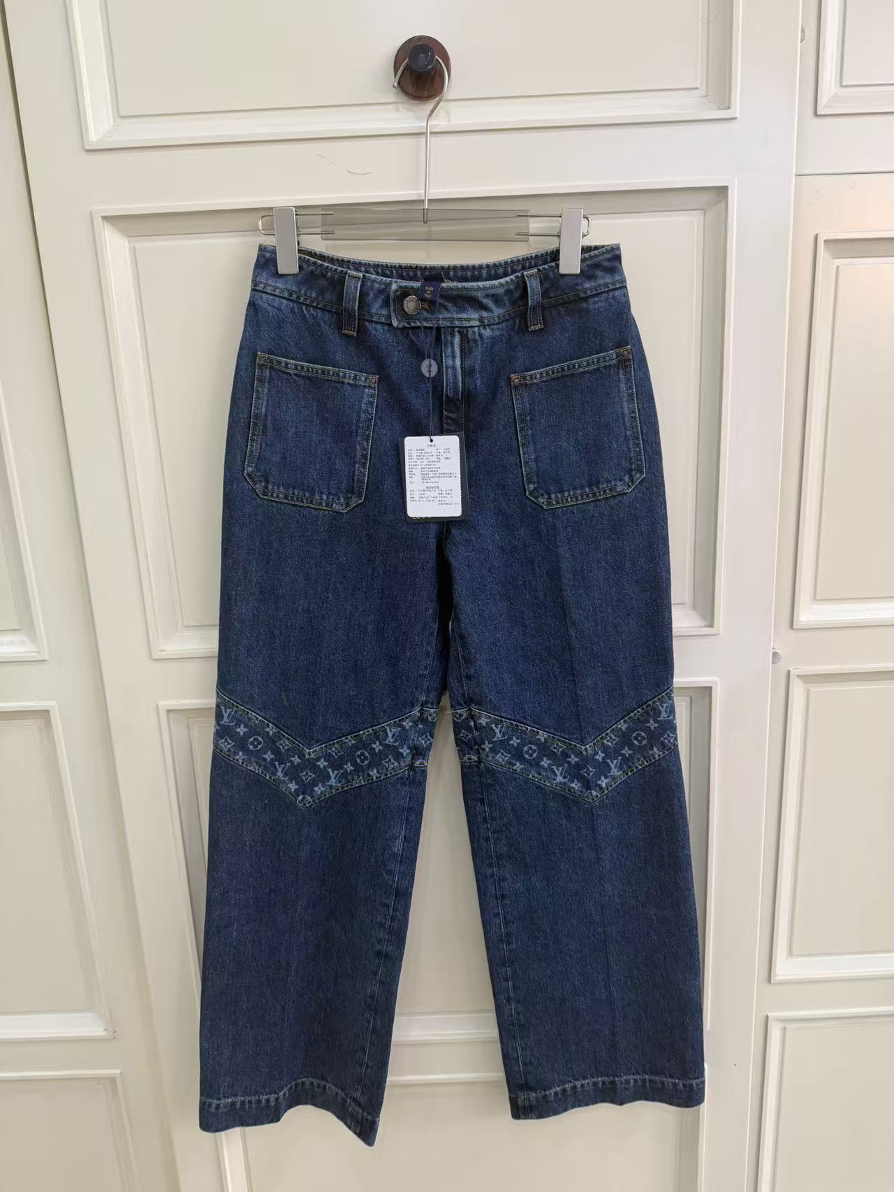 未使用 LouisVuitton/路易威登 26ss老花拼接Monogram牛仔裤36码